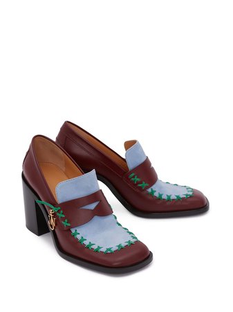 JW Anderson contrast-stitch block-heel loafers