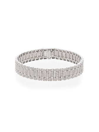 SHAY 18K white gold pavé diamond bracelet - FARFETCH