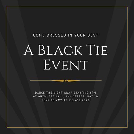 black tie event invitation