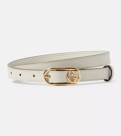 GG Leather Belt in White - Gucci | Mytheresa