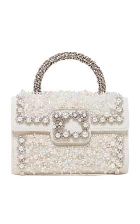 Roger Vivier Flower Pearl Jewel Top Handle Bag