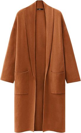 LILLUSORY Winter Coats for Women Knit 2023 Winter Orange Sweater Trendy Long Cardigan Holiday Overcoat at Amazon Women’s Clothing store