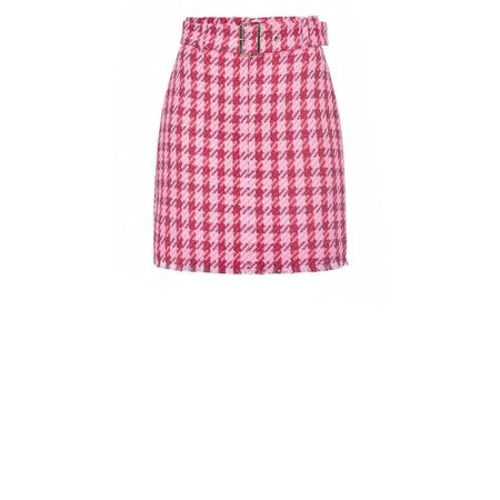 Pinko Accurato Macrocheck Pink Red Miniskirt