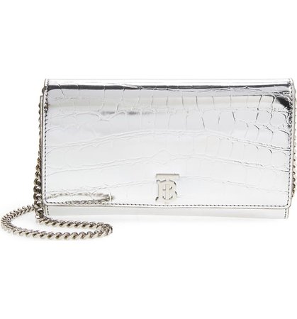 Burberry Hannah Croc Embossed Faux Leather Clutch | Nordstrom