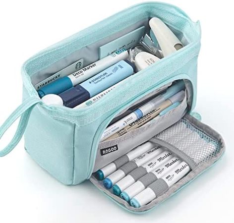 Amazon.com: HVOMO Pencil Case Large Capacity Pencil Pouch Handheld Pen Bag Cosmetic Portable Gift for Office School Teen Girl Boy Men Women Adult (Blue) : Office Products