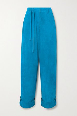 Blue Cropped suede straight-leg pants | TOM FORD | NET-A-PORTER