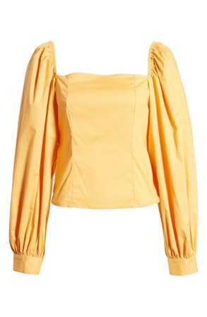 NA-KD Balloon Sleeve Crop Blouse | Nordstrom