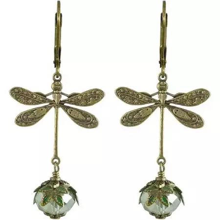 dragonfly tarnished gold earrings - Google Search