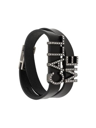 Saint Laurent Crystal Embellished Double Bracelet | Farfetch.com
