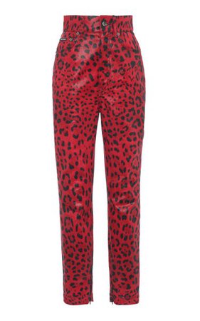 Coated Leopard-Print High-Rise Skinny Jeans By Dolce & Gabbana | Moda Operandi