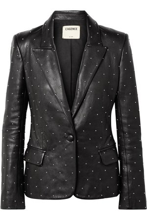 L'Agence | Montegoi studded leather blazer | NET-A-PORTER.COM