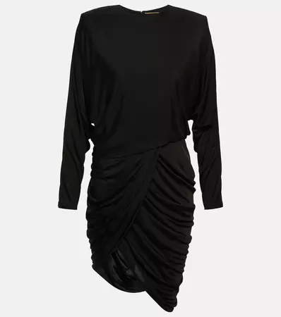 Ruched Jersey Minidress in Black - Saint Laurent | Mytheresa