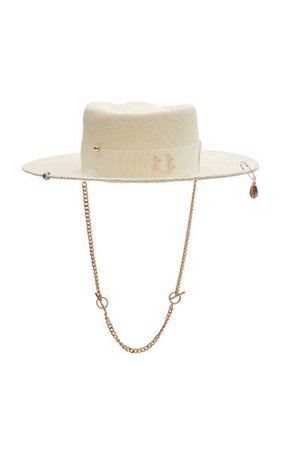 Chain-Embellished Straw Gambler Hat By Ruslan Baginskiy Hats | Moda Operandi