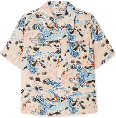 Printed Voile Shirt - Blue