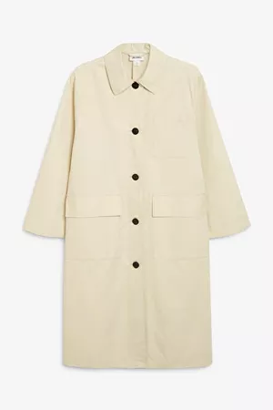 Oversized utility coat - Light beige - Coats & Jackets - Monki WW