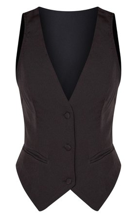 Petite Black Tuxedo Waistcoat | Petite | PrettyLittleThing USA