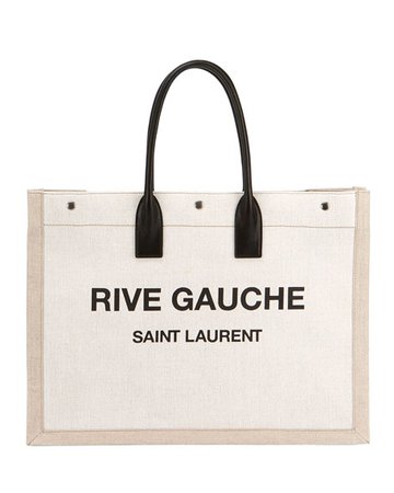 Saint Laurent Noe Cabas Large Rive Gauche Canvas Tote Bag | Neiman Marcus