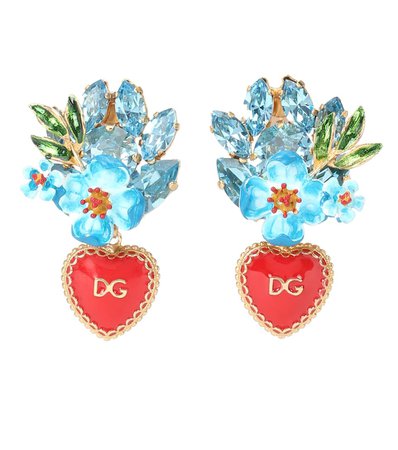 Crystal And Brass Clip-On Earrings | Dolce & Gabbana - mytheresa.com