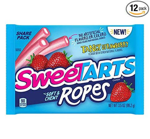 Amazon.com : SweeTARTS Tangy Strawberry Ropes Soft & Chewy Candy, 3.5 Ounce (Pack of 12) : Grocery & Gourmet Food