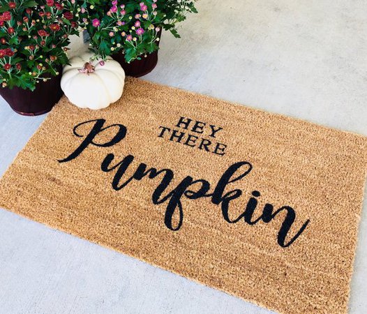 Hey There Pumpkin Welcome Mat Doormat Door mat pumpkin | Etsy