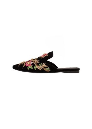 MANGO Embroidered floral shoes