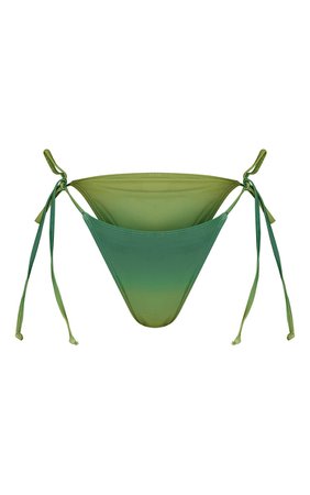 Dark Green Ombre Tie Side Bikini Bottoms | PrettyLittleThing CA