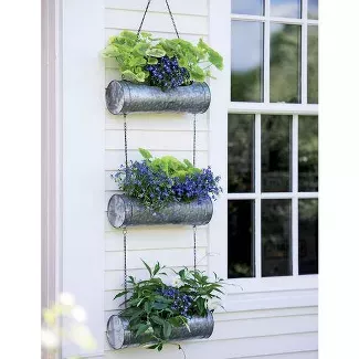 Galvanized Hanging Triple Planter - Gardener's Supply Company : Target
