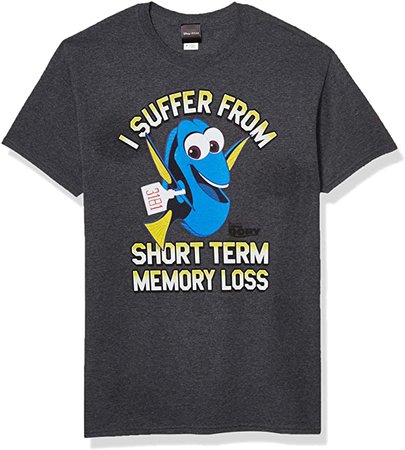 Amazon.com: Disney Men's Finding Dory Memory Loss T-Shirt, Charcoal Heather, LARGE: Clothing
