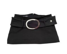 Black Belted Micro Mini Skirt