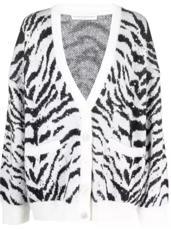Alessandra Rich zebra-print Knit Cardigan