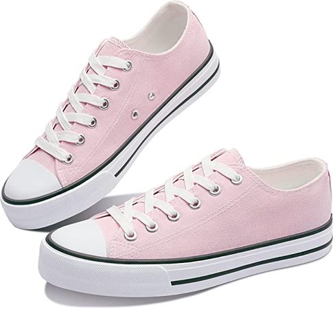 Amazon.com | Obtaom Women’s Canvas Shoes Low Top Fashion Sneakers Slip on Walking Shoe(Pink US11) | Fashion Sneakers