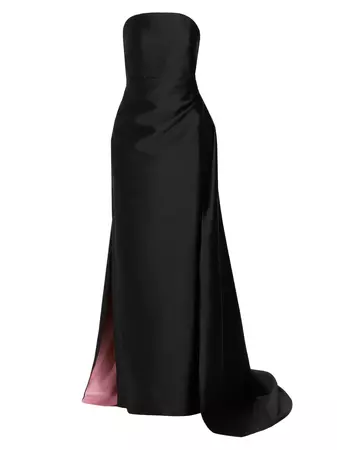 Shop Monique Lhuillier Strapless Bi-Colored Faille Evening Gown | Saks Fifth Avenue