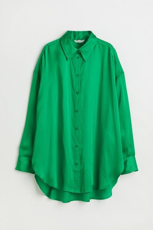 Oversized Blouse - Green - Ladies | H&M US