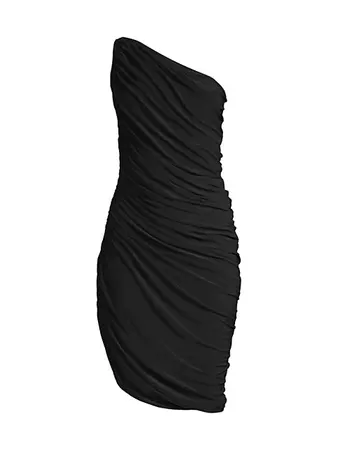Shop Norma Kamali Diana Ruched One-Shoulder Minidress | Saks Fifth Avenue