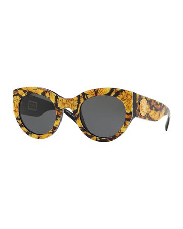 Versace Acetate Monochromatic Cat-Eye Sunglasses | Neiman Marcus