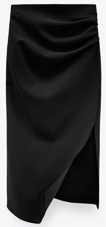 Draped Pencil Skirt - Zara- Black