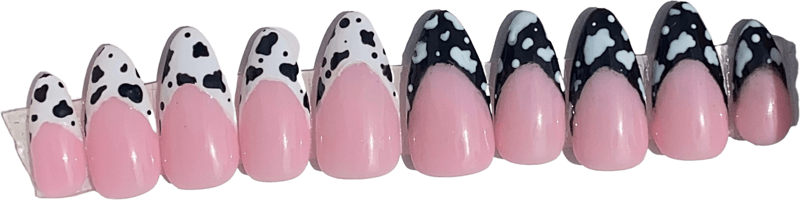cow print French tip nails #itgirlpressons