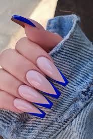 navy French tips - Google Search
