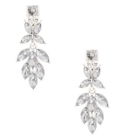 silver crystal drop earrings - Google Search