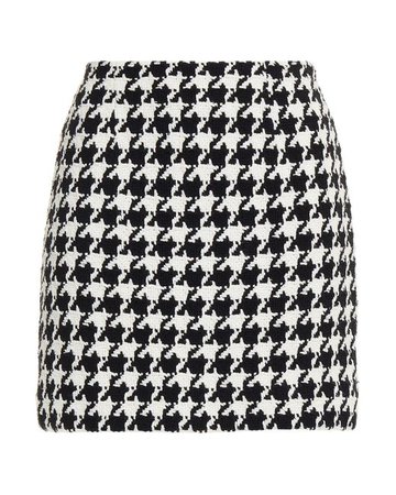 L'Agence Livia Houndstooth Cotton-blend Tweed Mini Skirt in Black - Lyst