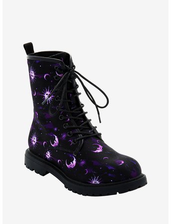 Purple Celestial Combat Boots