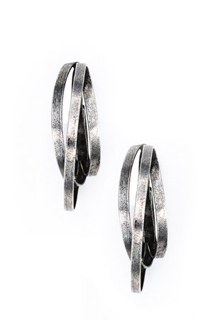BY THE STONES ANTIQUE Silver Hoops – PRET-A-BEAUTE.COM
