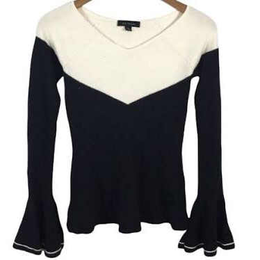 Ann Taylor black & cream sweater