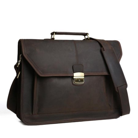 Vintage Moca Mens Leather Briefcase, Leather Messenger Bags – ROCKCOWLEATHERSTUDIO