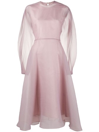 Shop pink Beaufille puff-sleeve organza dree with Express Delivery - Farfetch