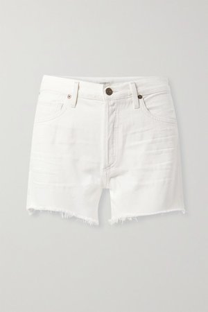 Marlow Distressed Organic Denim Shorts - White