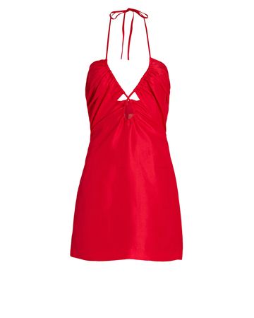Wynn Hamlyn Linda Cut-Out Mini Dress In Red | INTERMIX®
