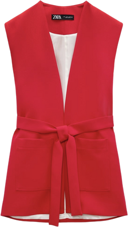 Zara Long Belted Vest