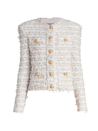 Balmain Cropped Tweed Jacket