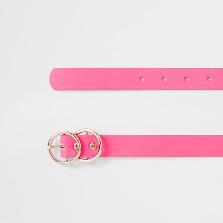 Neon pink double ring mini jeans belt - Belts - Accessories - women